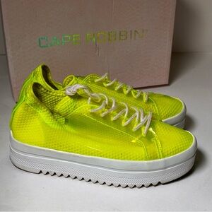 Cape Robbin Bon Bon platform sneakers bright Highlighter Neon yellow size 9